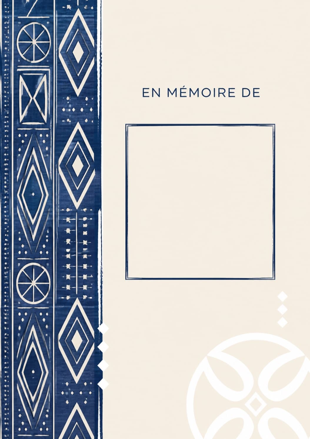 Template Bamiléké — Indigo minimaliste